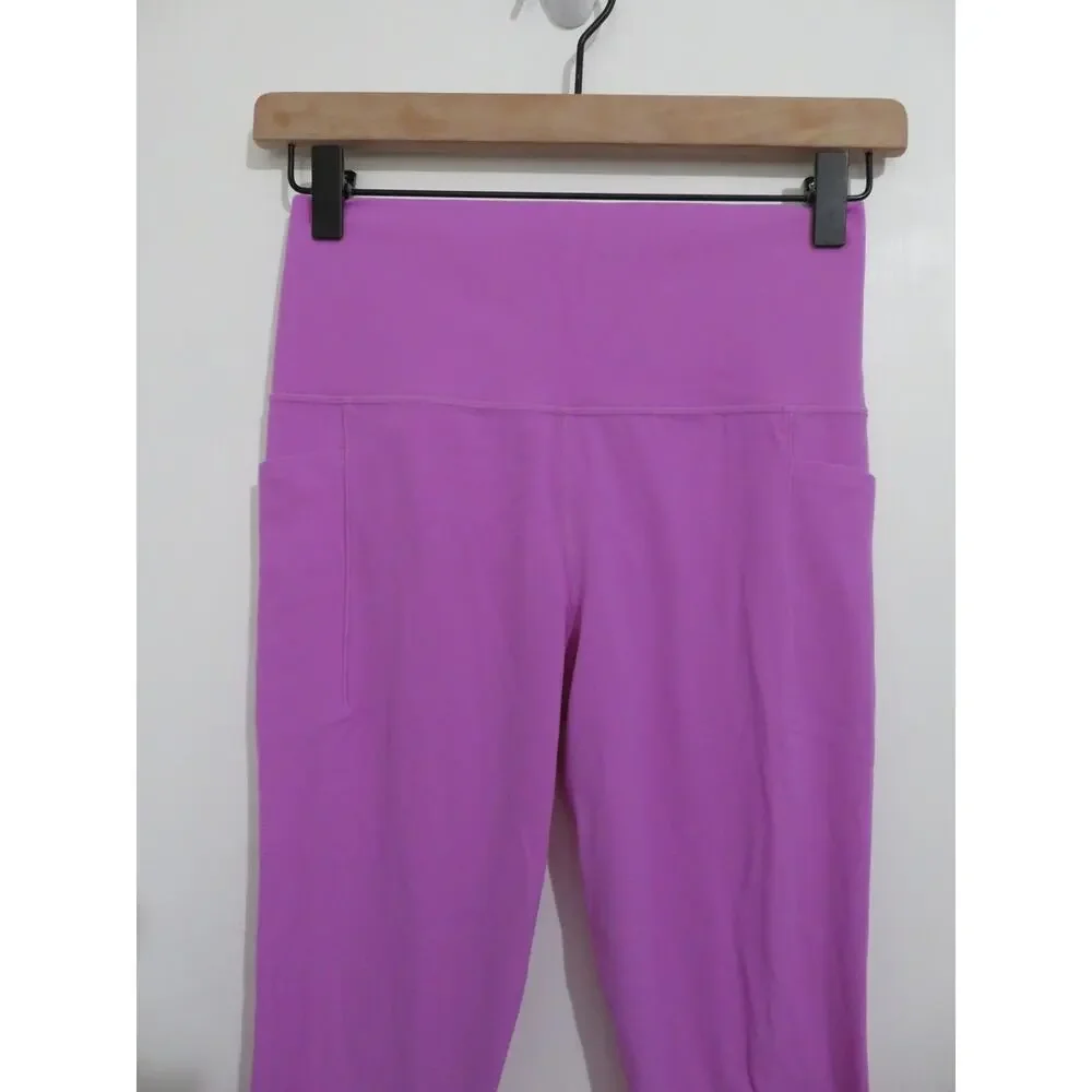 Athleta Women Sz S Purple Pink Salutation Stash High Rise Leggings Athleisure